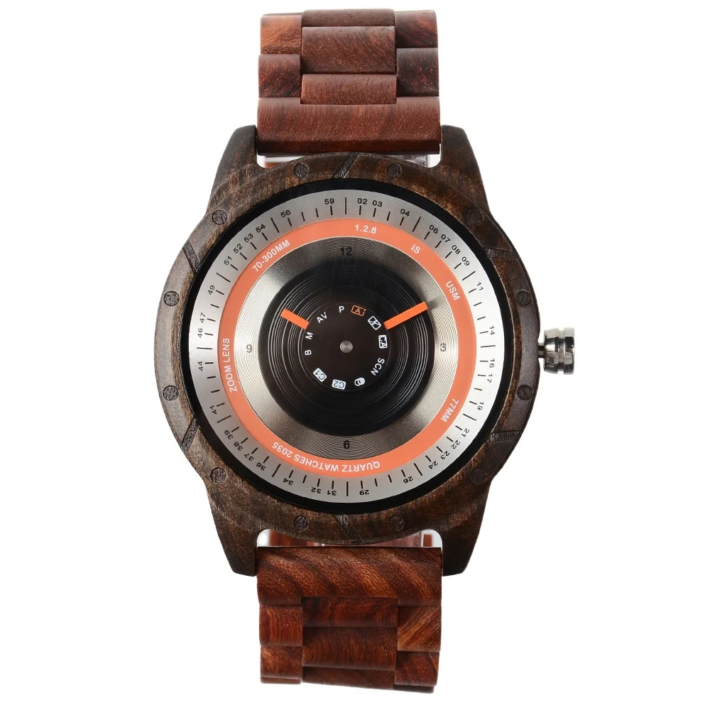 Minimalist lens, large dial, quartz niche, high-end wood  Y8142  watch