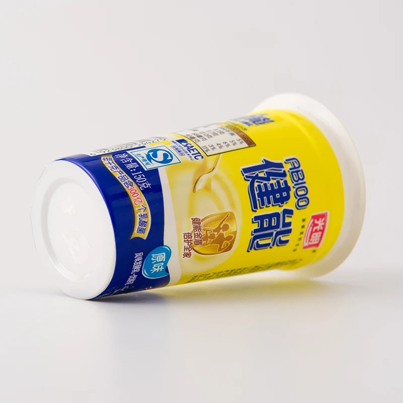 Luckytime disposable pp frozen yogurt hard plastic cup container with customized design with lids and spoon shrink labelled