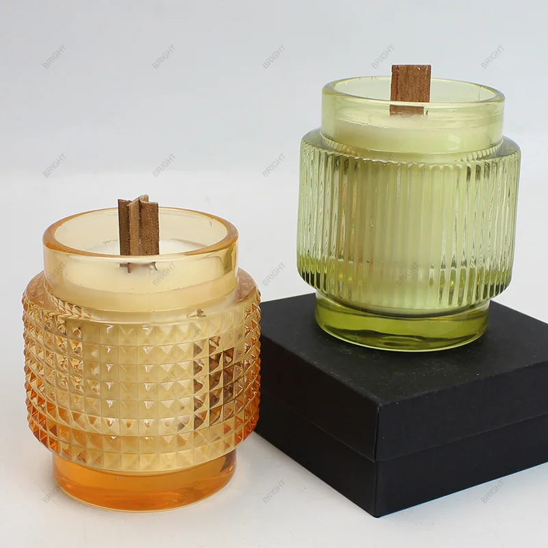 Wholesale Unique Factory Luxury Empty Candle Making Black White Custom Boxes Packaging Lid Scented Soy Wax Glass Candle Jar