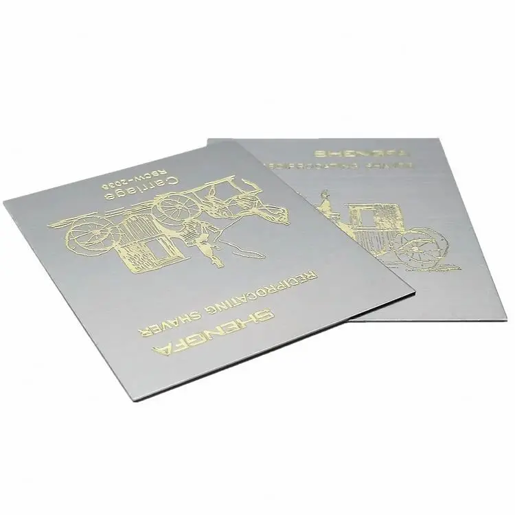 Custom Acid Etched Stainless Steel Brass Nameplate Laser Etch Engraved Die Cut Label Sticker