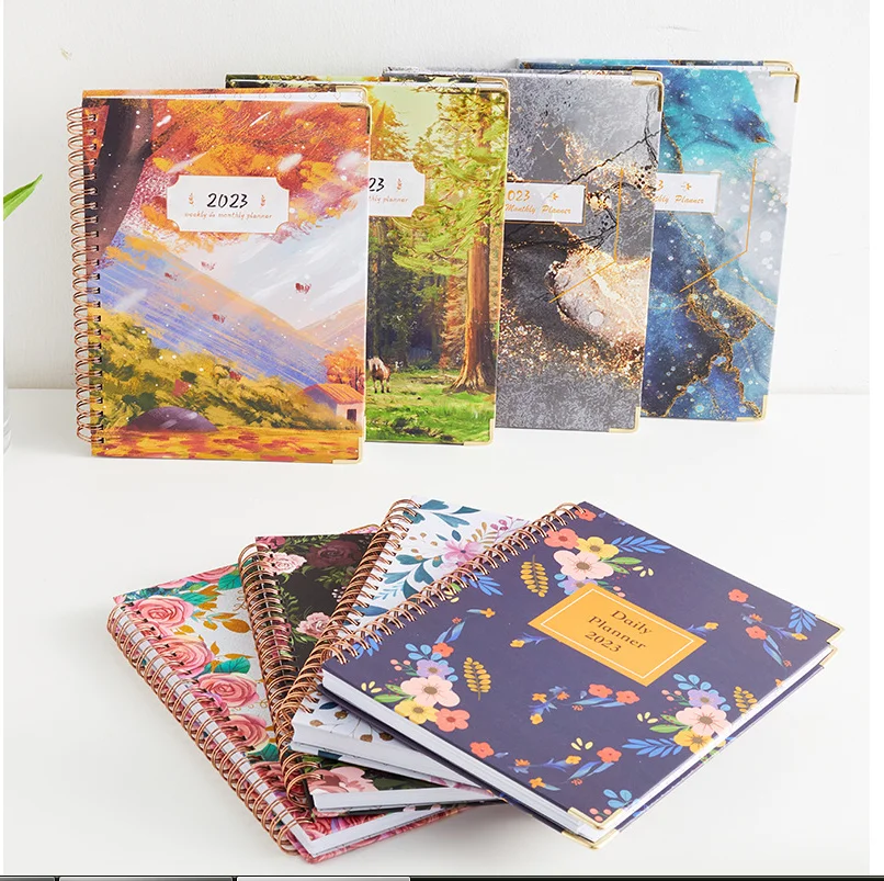 Free Sample Low Moq Custom 2022-2023 Hardcover A5 Life Journal Notebook Printed Diary Planner Printing