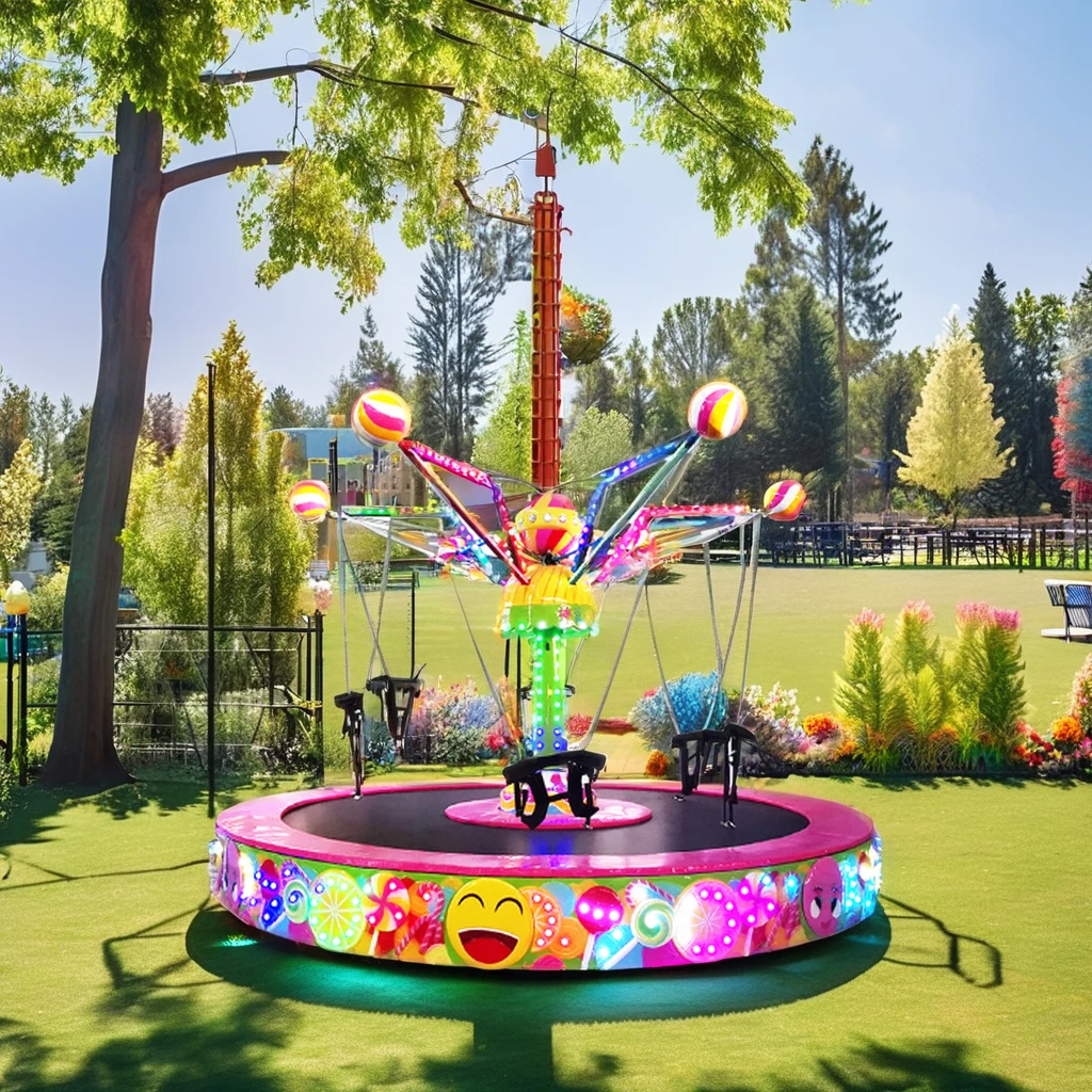 Playground Amusement park rides  Rotating Trampoline Jumping Bungee Rides Outdoor For Kids
