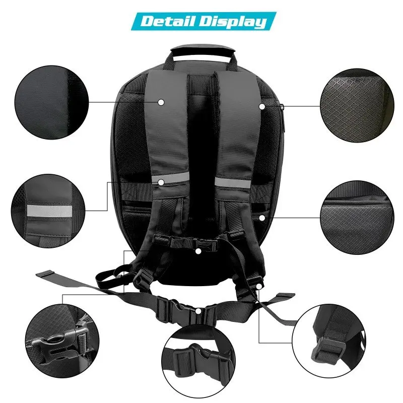 CRELANDER LED Bag Waterproof Motorbike Motorcycle Riding Backpack Smart APP Control Black LED Knight Backpack Eyes mochila led