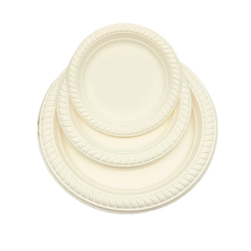 
Disposable Biodegradable Cornstarch Tableware 9 inch Round Plates 