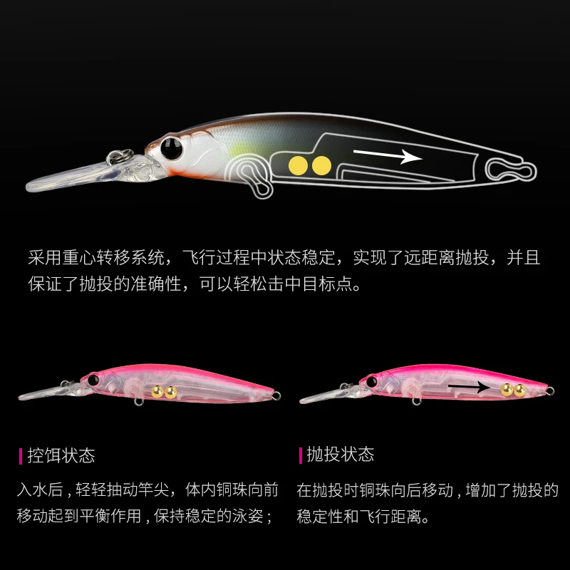 TSURINOYA Fishing Lure DW68 Ranger 70F Floating Minnow Hard Lures 70mm 5.2g Jerkbait Wobblers Swimbait Crankbaits