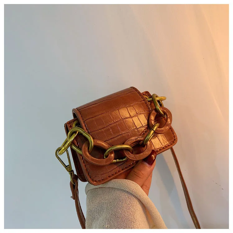
 Женская мини-сумка, новинка 2021, модная маленькая квадратная сумка в южнокорейском стиле с крокодиловым принтом  