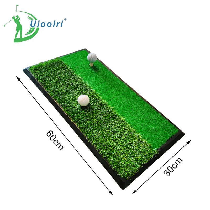 Custom Mini Dual Turf Golf Hitting Mat Long and Short Grass Swing Mat Practice Driving  Indoor Outdoor Golf Chipping Mat