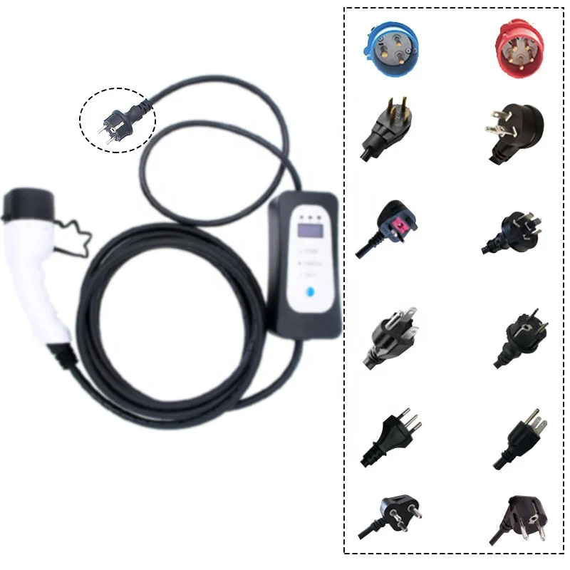 home ev charger  16A 3.6kw schuko plug Adjustable portable ev charging