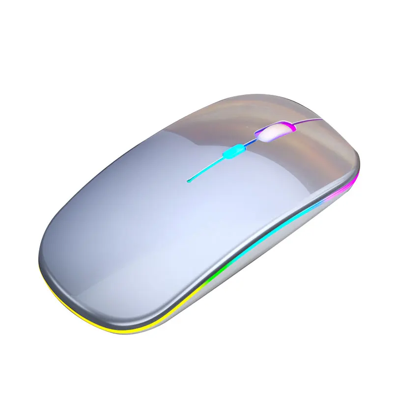 Логотип под заказ, серебристый, ультра-длительное время работы в режиме ожидания, 2 4G, USB, синяя, беспроводная, тихий зуб, офисные коньки, бесшумная мышь RGB