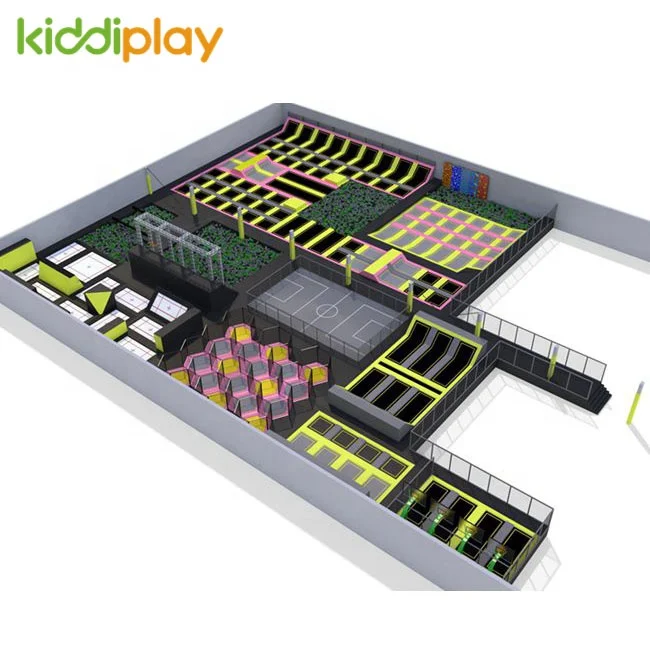 Popular exciting games indoor large slide ball pit trampoline park wholesale playground equipment