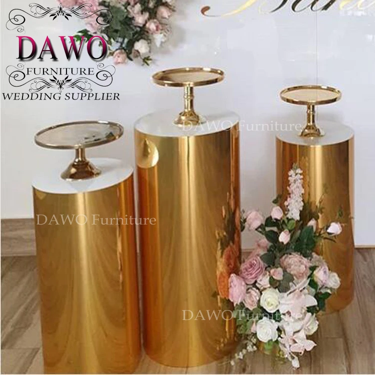 Wedding and party used  cylinder white acrylic  plinth stand