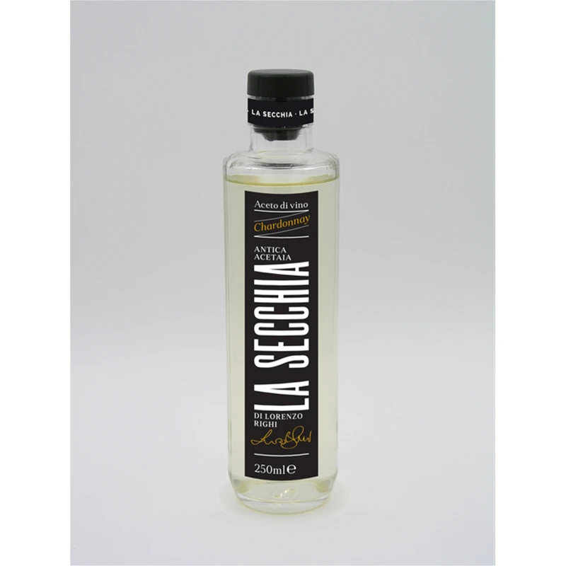 LA SECCHIA Wholesale Seafood Seasoning Glass Bottle White Color Chardonnay Wine Vinegar 250ml