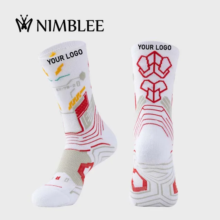 Wholesale Custom Sock Logo Wholesale Sports Socks Towel Bottom Jacquard Armor design Athletic Cushioned Crew Basketball Socks