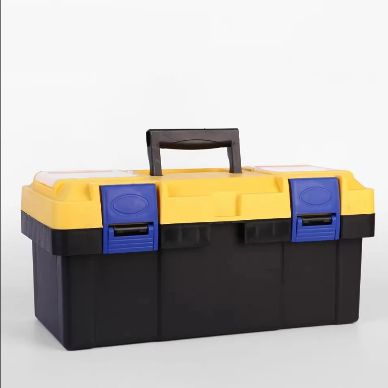 17 inch Iron Toolbox Household Car Storage Box Hardware Tool Box Power Tools Box Portable Plastic Steel Big Size