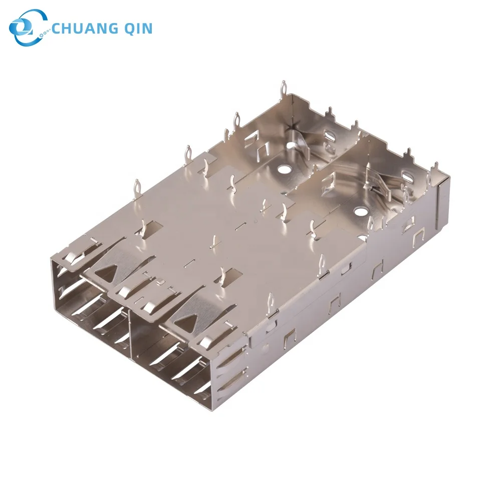 1*2 Press Fit type Transceiver Housing Optical Fiber Module SFP Cage
