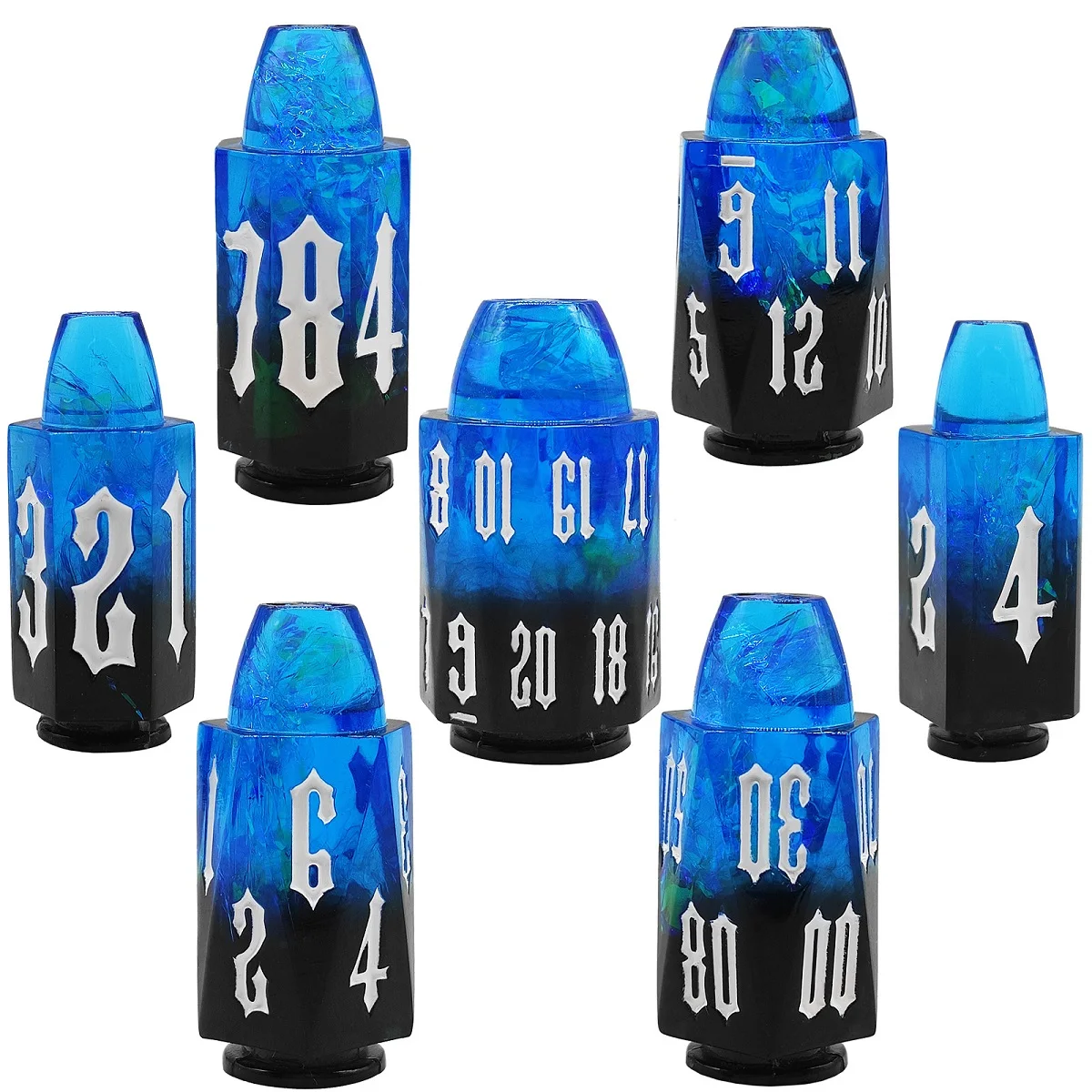 10 Available Colors Warhammer Cyberpunk Polyhedral Dice DND Bullet Resin Dice Set for Tabletop Game