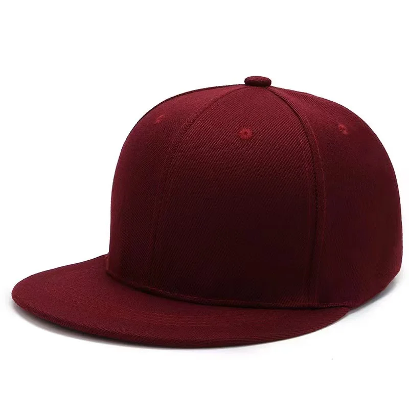 OEM Wholesale Custom Embroidery Logo High Quality Solid Blank Snapback Caps Hip Hop Fashion Outdoor Hiking Brim Snapback Cap