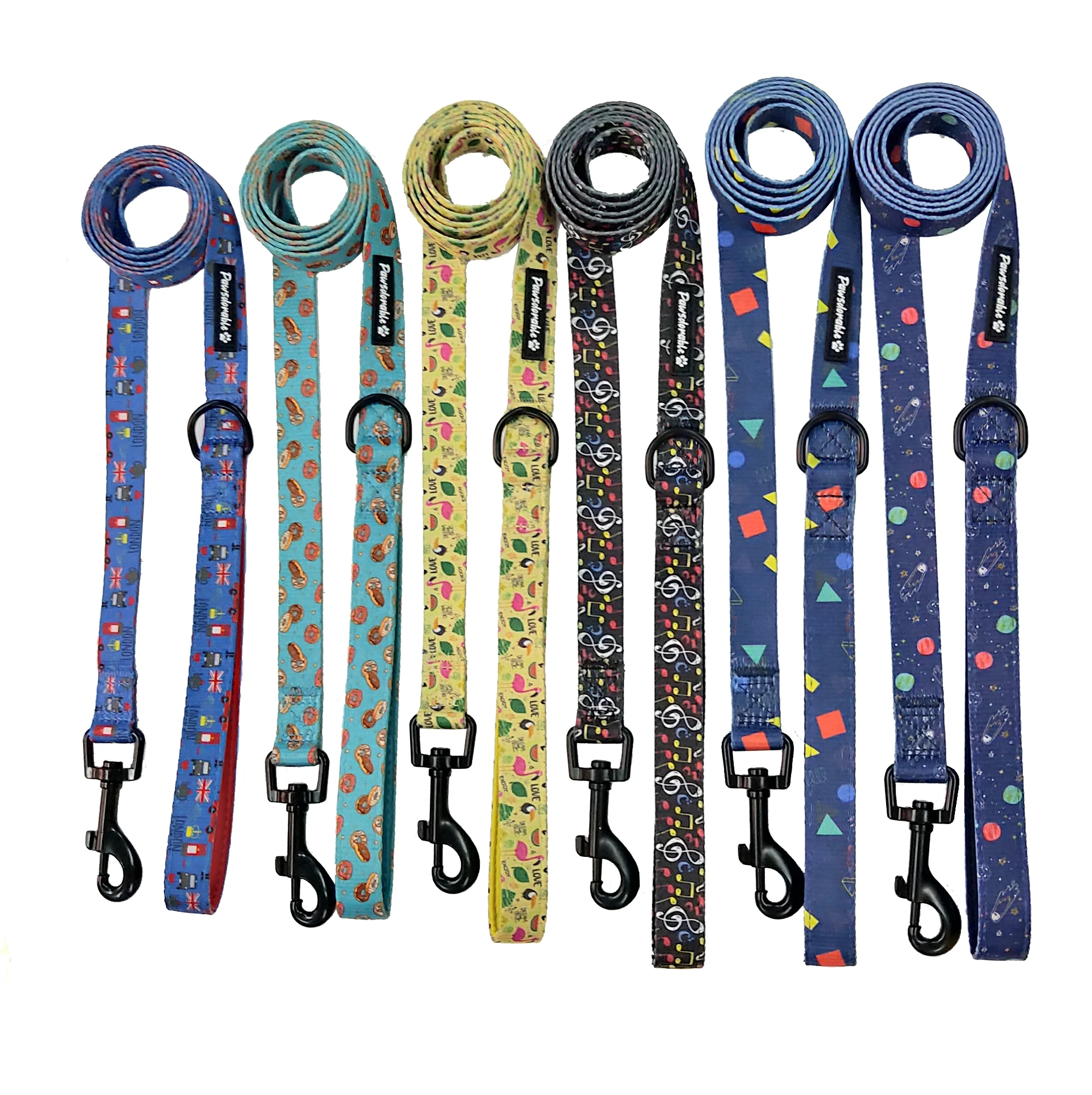 
Hot Sale Custom Sublimation Print Logo Neoprene Padded Handle Dog Leash 