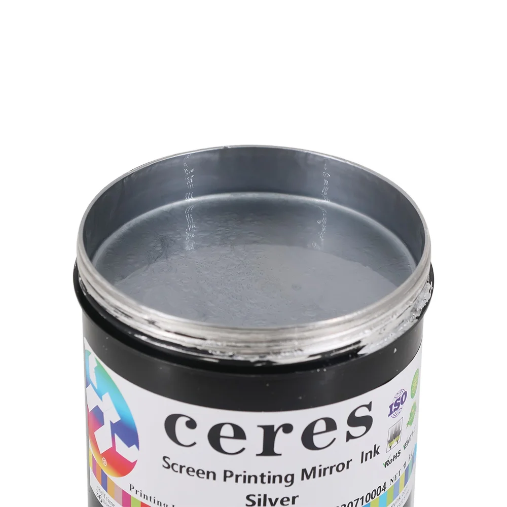 Ceres HOT SALE screen printing Mirror Ink Silver for glass, plastic(PVC, CC, PET, PMMA)transparent sheets