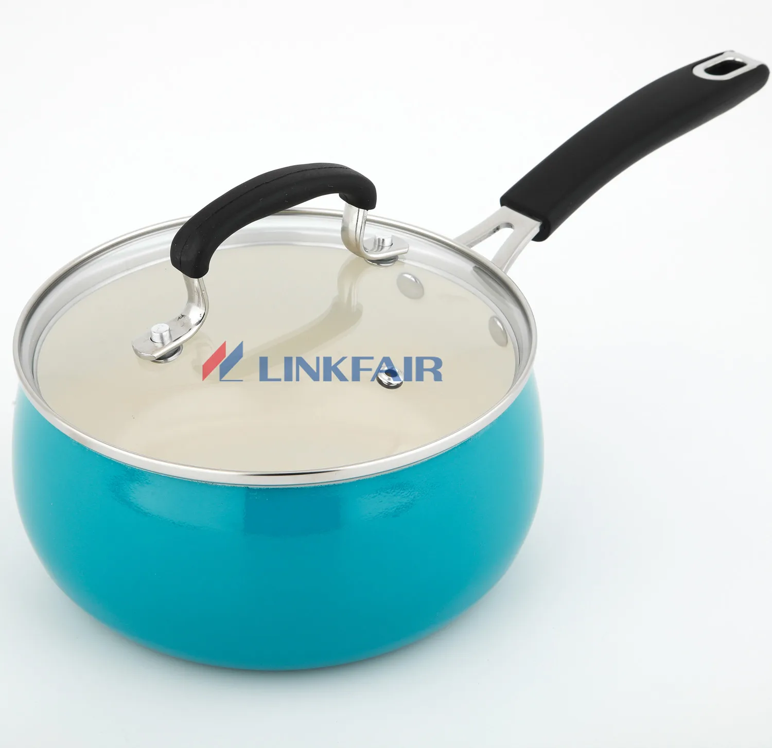 Linkfair 18*9cm Aluminum Non-Stick blue Saucepan best kitchen utensils tableware dinnerware for wholesale