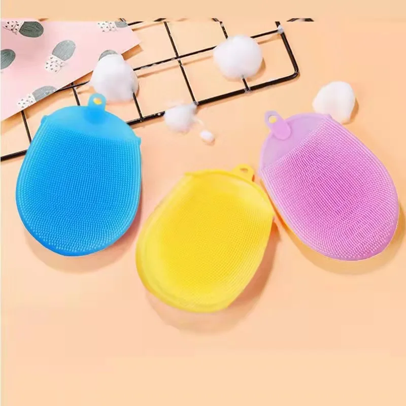 Silicone Dishwashing Face Brush Double-sided Durable Soft Massage Body Bath Brush Washing Gloves