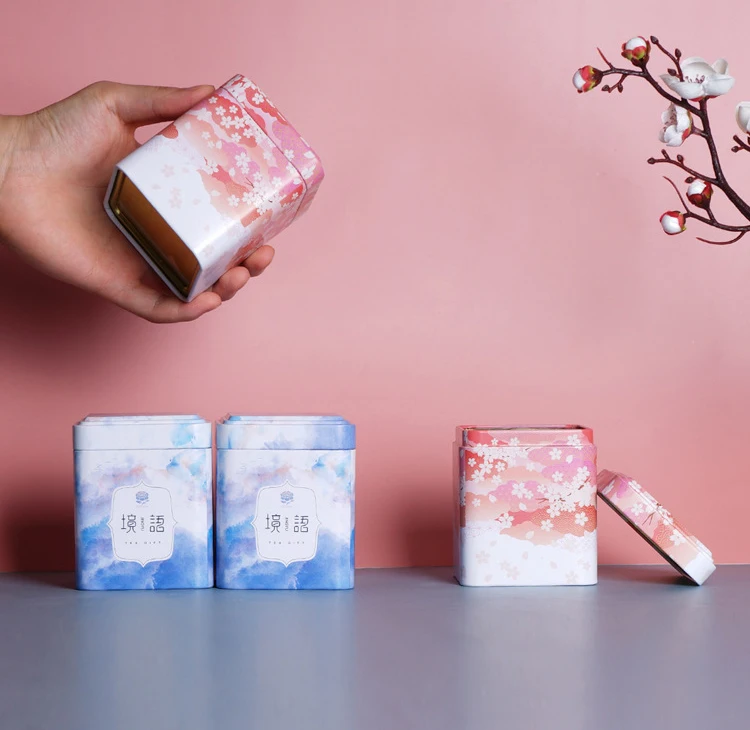 Square shape food grade airtight empty metal tea tin