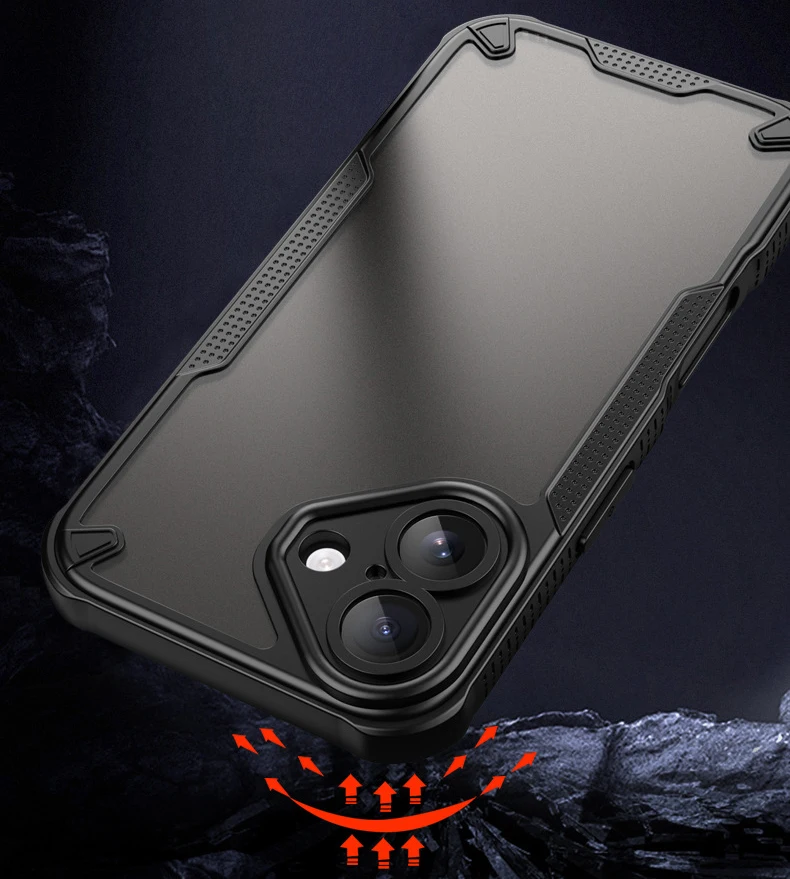 Antislip Rugged Shockproof Frosted PC Back Cover Phone Case for iPhone 16 Plus 15 14 13 12 Pro Custom Support