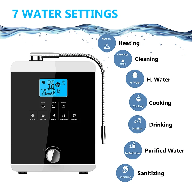 Fashion tabletop acidic water purifier system electrolysis water machine alkaline cheap water ionizer