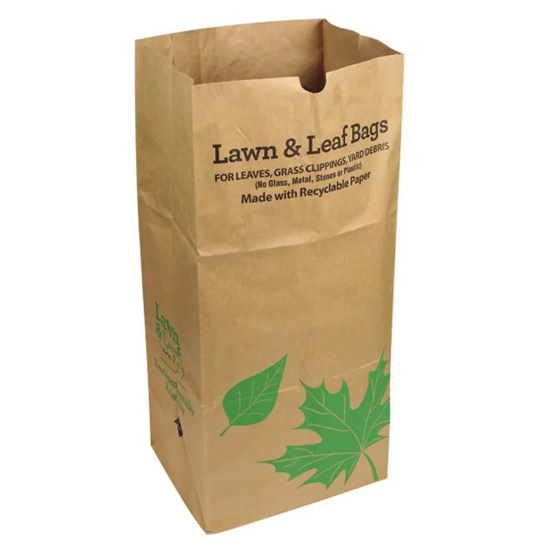 Recyclable lawn paper bags can be composted Marine kraft paper garbage Garden waste leaf bags