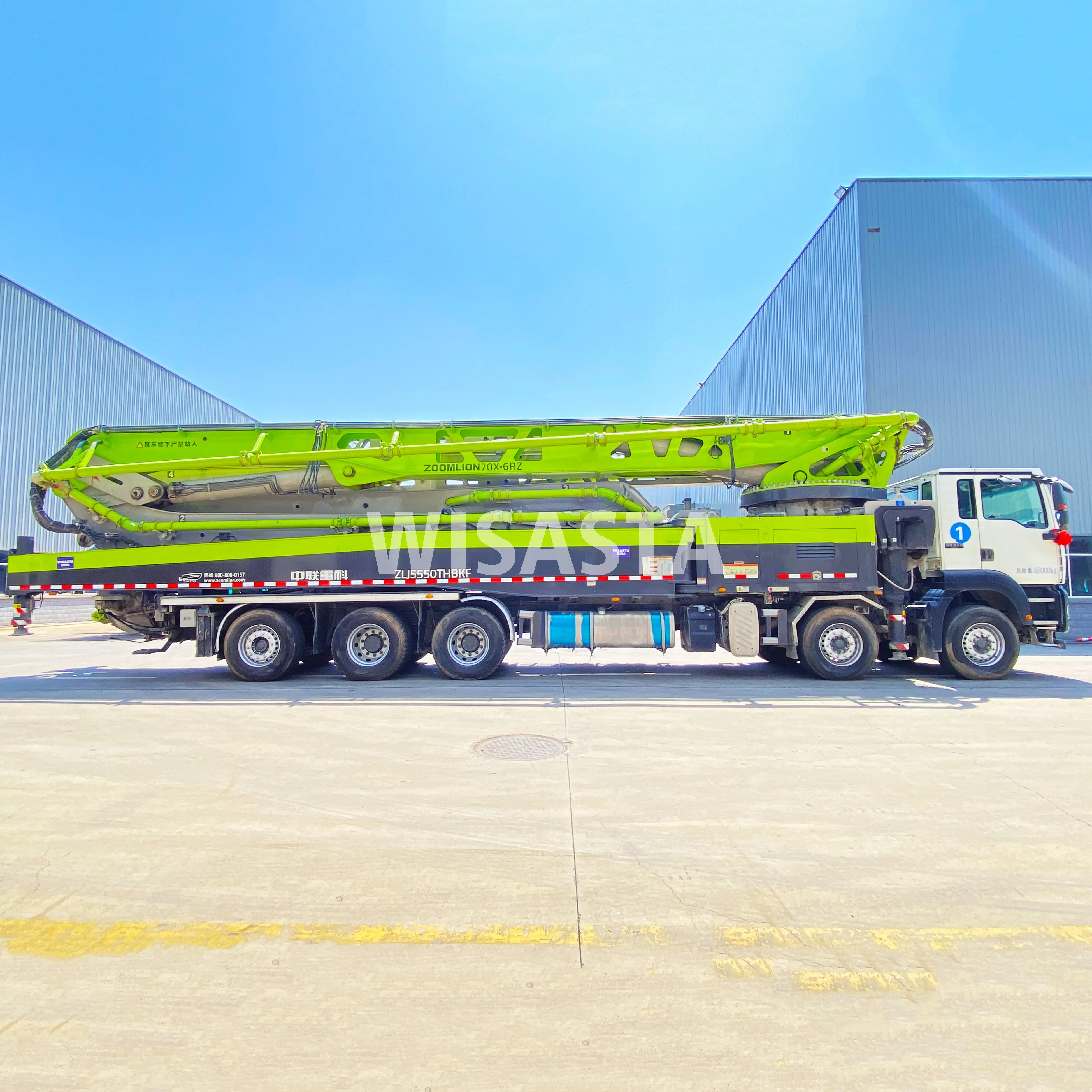 Инженерная строительная техника б/у Zoomlion SITRAK 5 осей 16 колес шасси 70X-6RZ ZOOMLION 70 м бетононасос