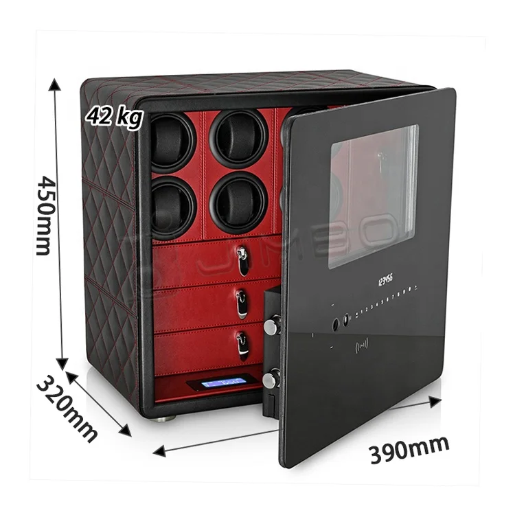 Watch Safe with 6 Winder Rotors and Jewelry Drawers