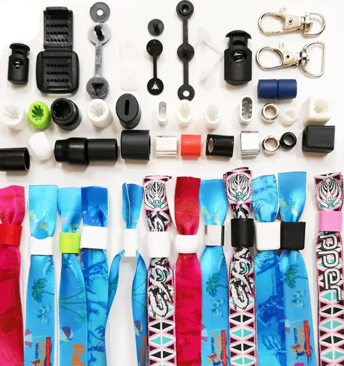 Factory Hot Sales Ribbon Bracelet One Way Slide Wristband Lock Wrist Band Closure for Music Festival Party