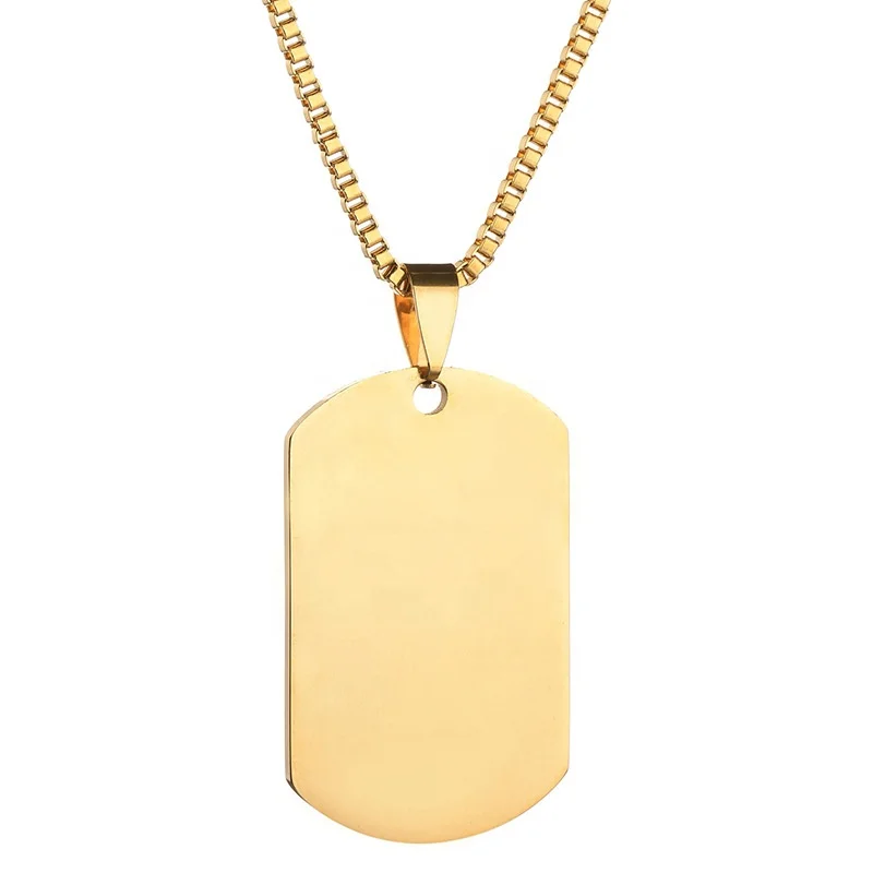 hot sale manufacturer wholesale custom dog tags necklace stainless steel engravable oval metal military pendant necklace Jewelry