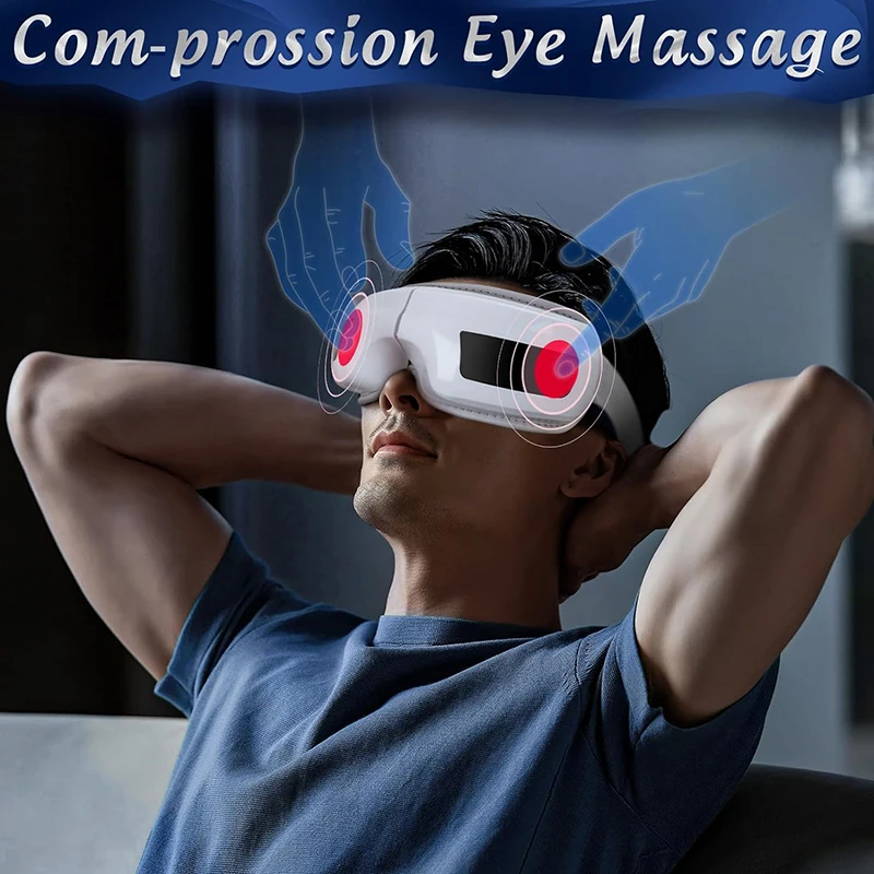 Foldable Portable Heated Eye Mask Massage for Reduce and Relax Strain with Bluetooth Music Eye Massager