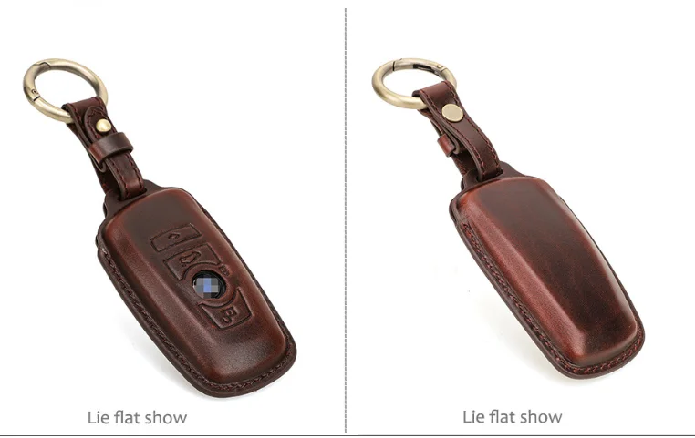 Creative England style vintage fashion keychains men women accessories mini protective shell genuine leather car key case