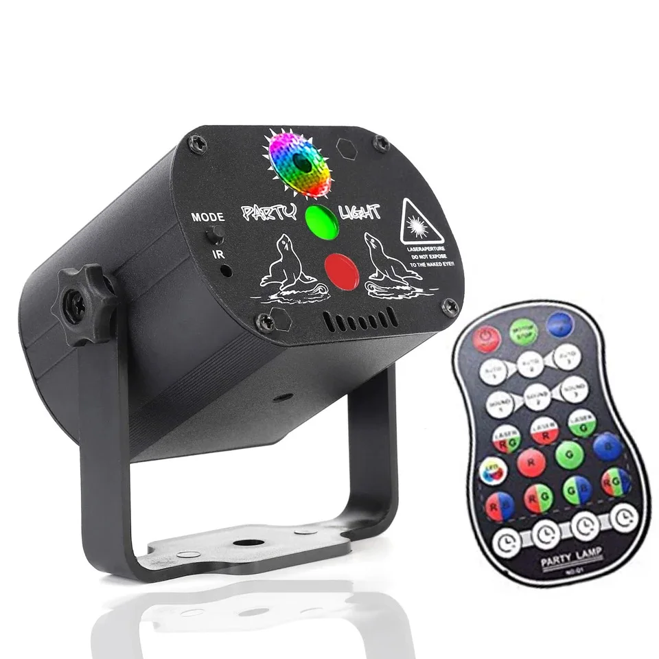 2020 NEW remote control USB rechargeable Sound Activated 60 Pattern LED Party disco Lights for Bar Club Party