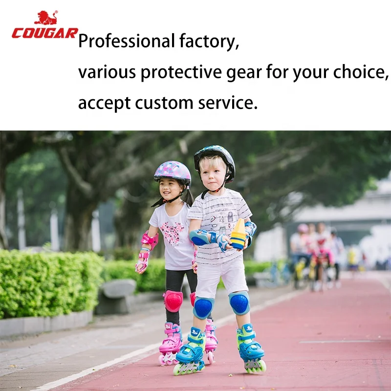Cougar Custom Roller Skates Protective Gear Sports Skating Body Safety Hands Palm Elbow Knee Pads for Adult Man Women Teen Kid