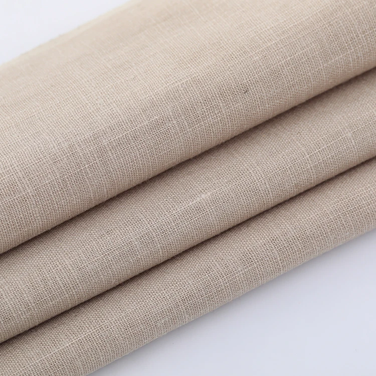 Китайский поставщик льна, 55% лен, 45% Тенсел, смешанная ткань для одежды, оптовая продажа, индивидуальная однотонная окрашенная ткань из льна, смешанная ткань из тенсела