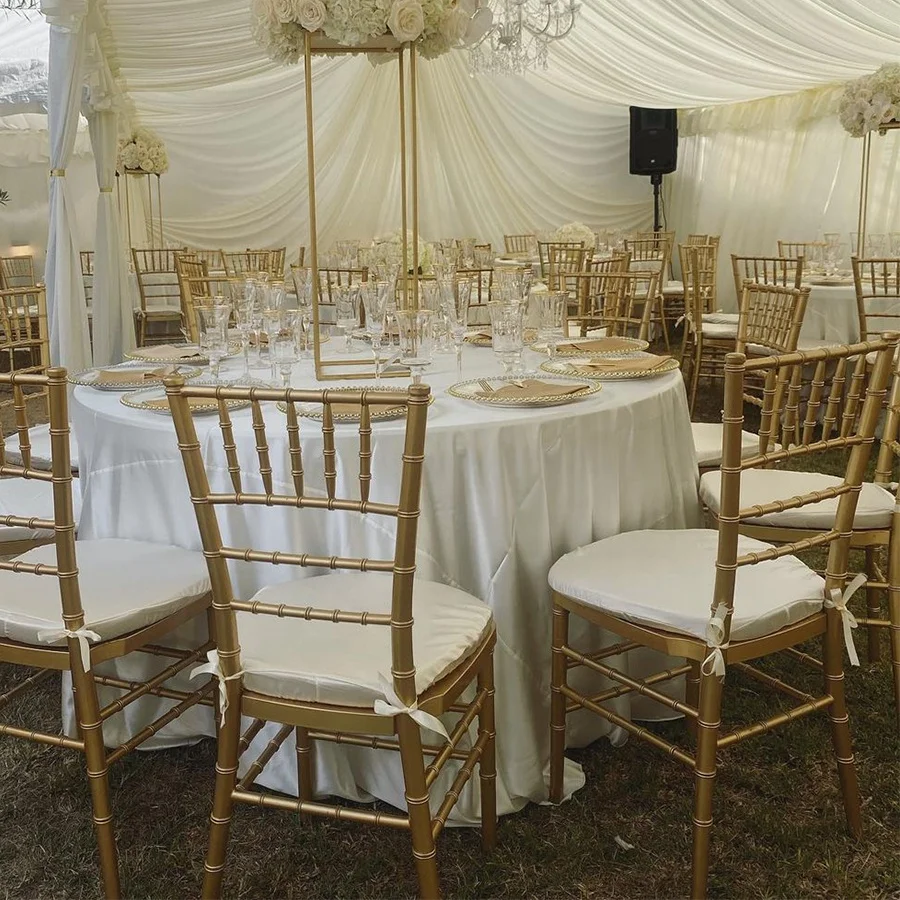 Wholesale Stackable Hotel Tiffany Party Wedding Gold Resin Chiavari Chair For Event
