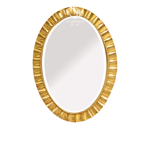 Living Room Decorative PU Mirror Frame Gold Color Wall Mounted