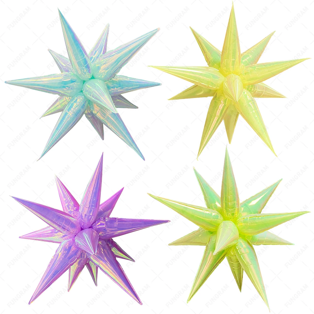 New Fantasy 26 inch 40 inch DIY Explosion Star Balloons Multiple Colors Star Foil Magic Spike Balloons Magic Star Foil Balloons