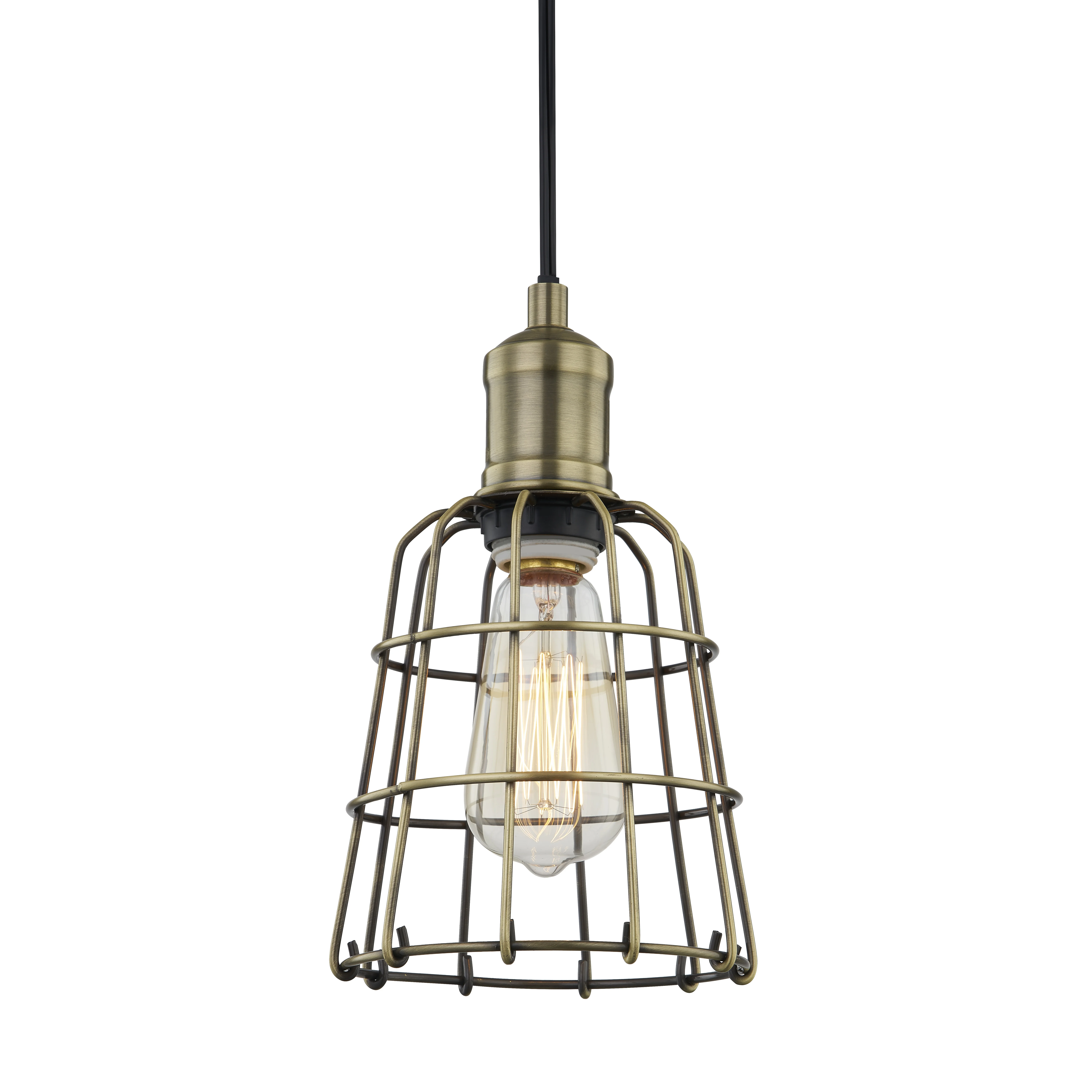 Retro industrial birdcage simple brass color wrought iron creative unique chandelier lampshade
