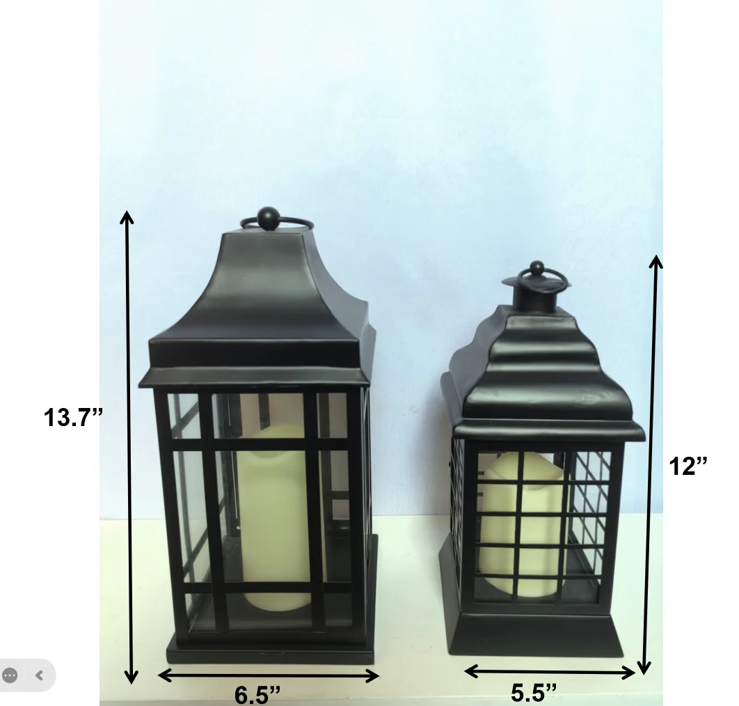 Modern Black Lantern Garden Hanging Metal Candle Holder Home Outdoor Decorative Lanterns For Candle Wrought Iron Candle Lanterns