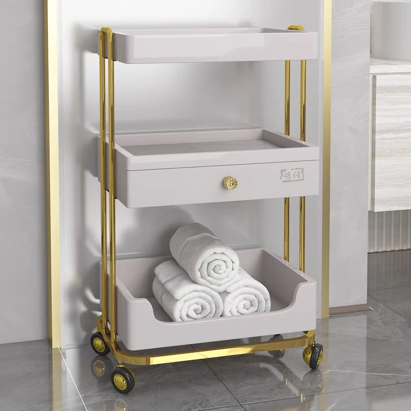 Utility Cart High end Hairdressing Beauty hair mobile salon trolley cart Professional Tool Hair Dryer Storage cabinet Rack