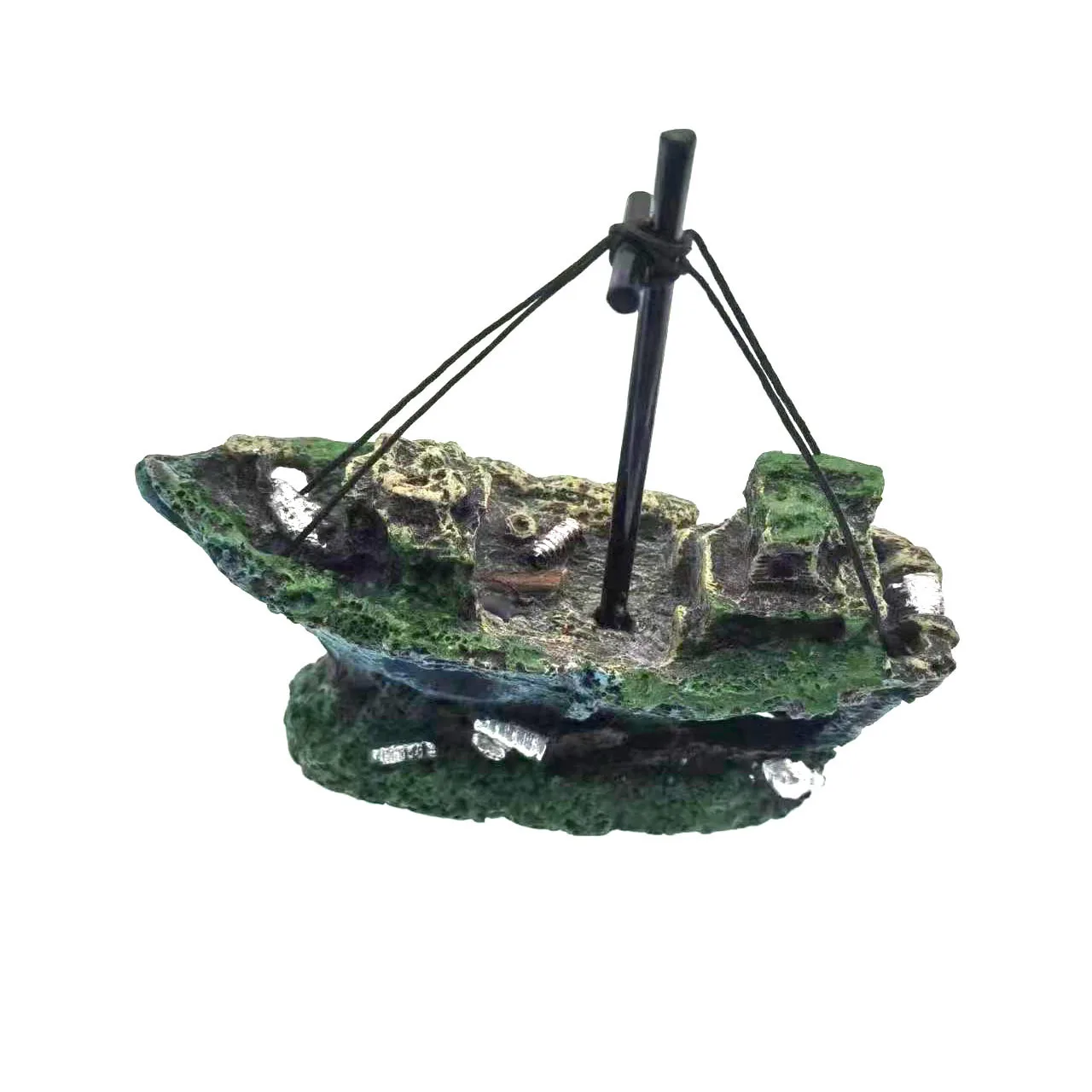 Hot Selling Resin Fish Tank Decoration Aquarium Ornaments Shipwreck Landscape Aquarium BoatHot Pirate ship