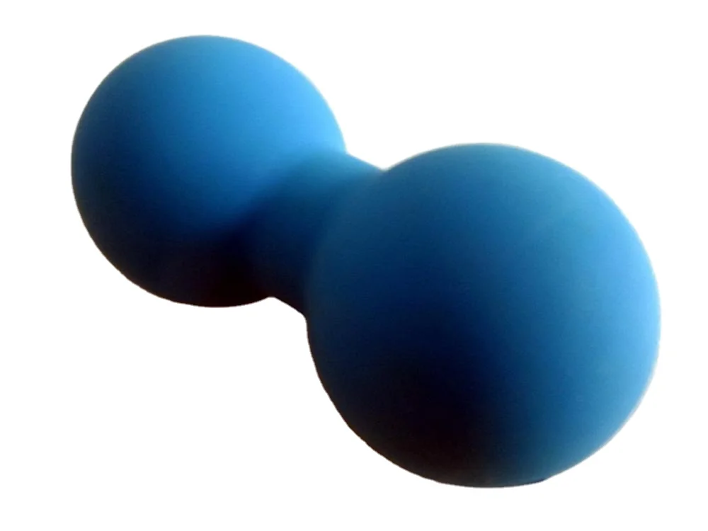 
Odorless no smell vulcanized rubber inject molded double round hard solid peanut massage ball yoga ball Pet dog toy ball 