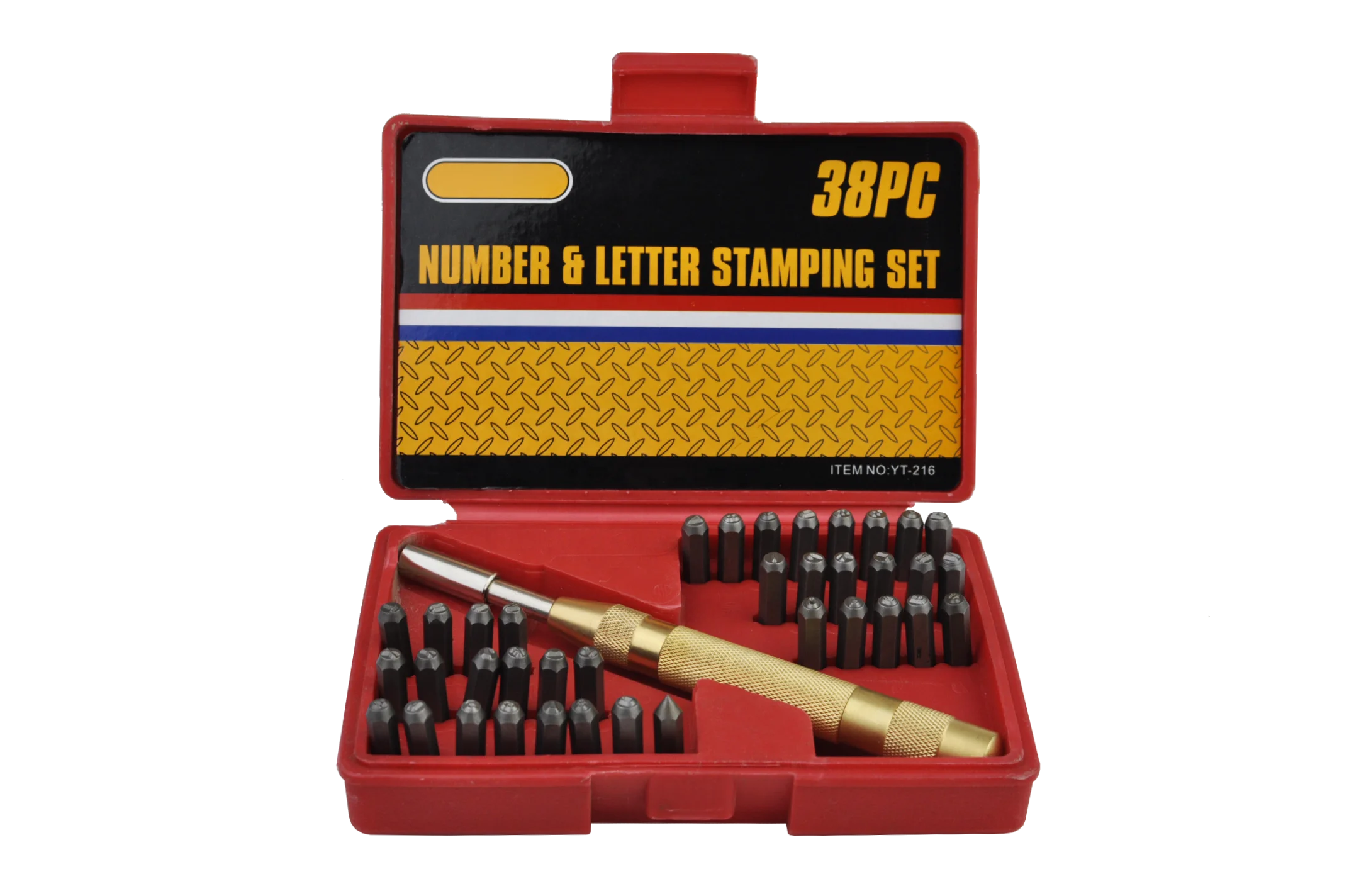 Factory supply 38PCS 4MM blacked number punch ,letter hole punch