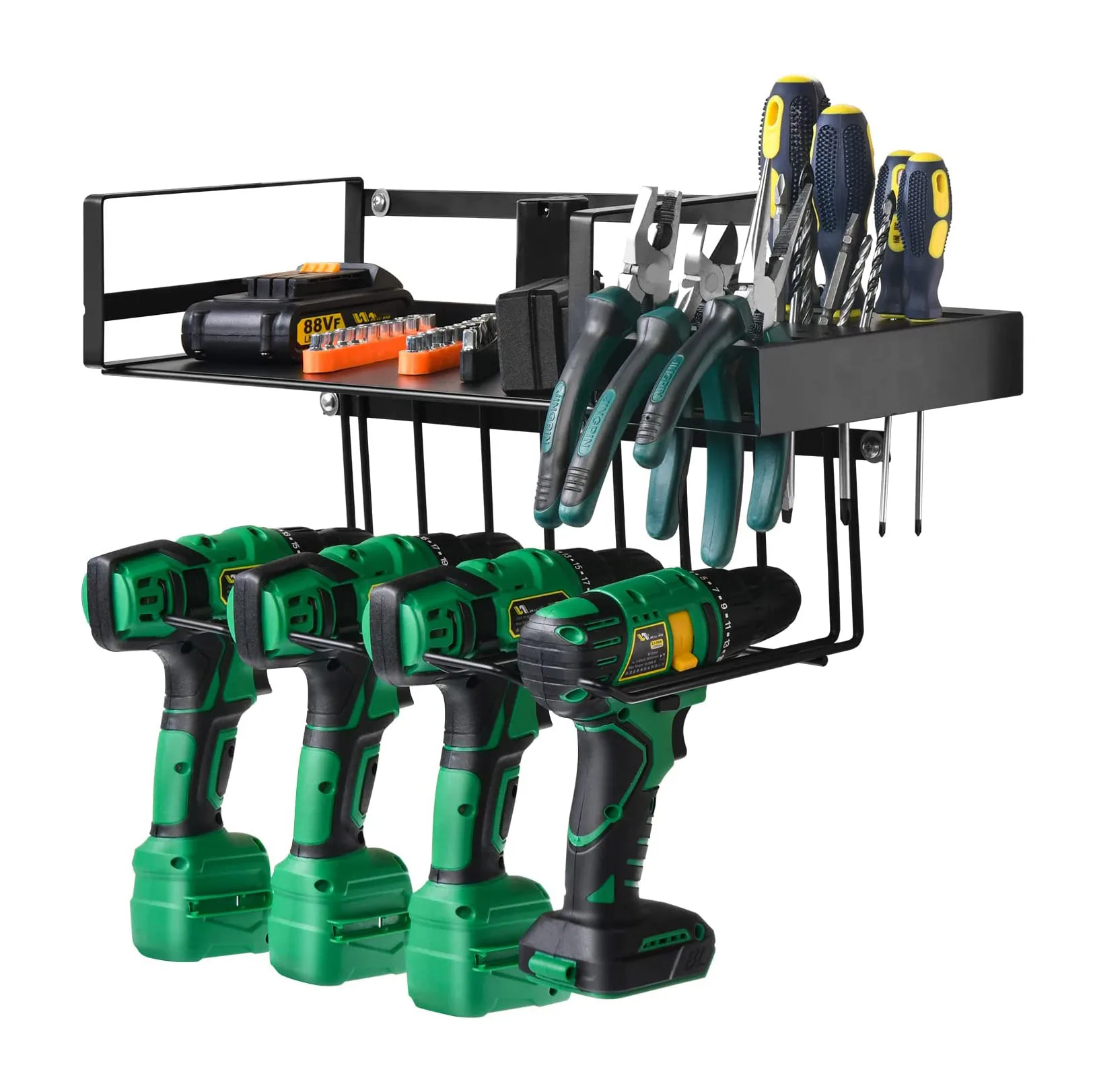 RUIMEI Metal Practical Power Tool Organizer Tool Storage Rack,Heavy Duty Durable Tool Shelf,Drill Holder for Garage,Warehouse