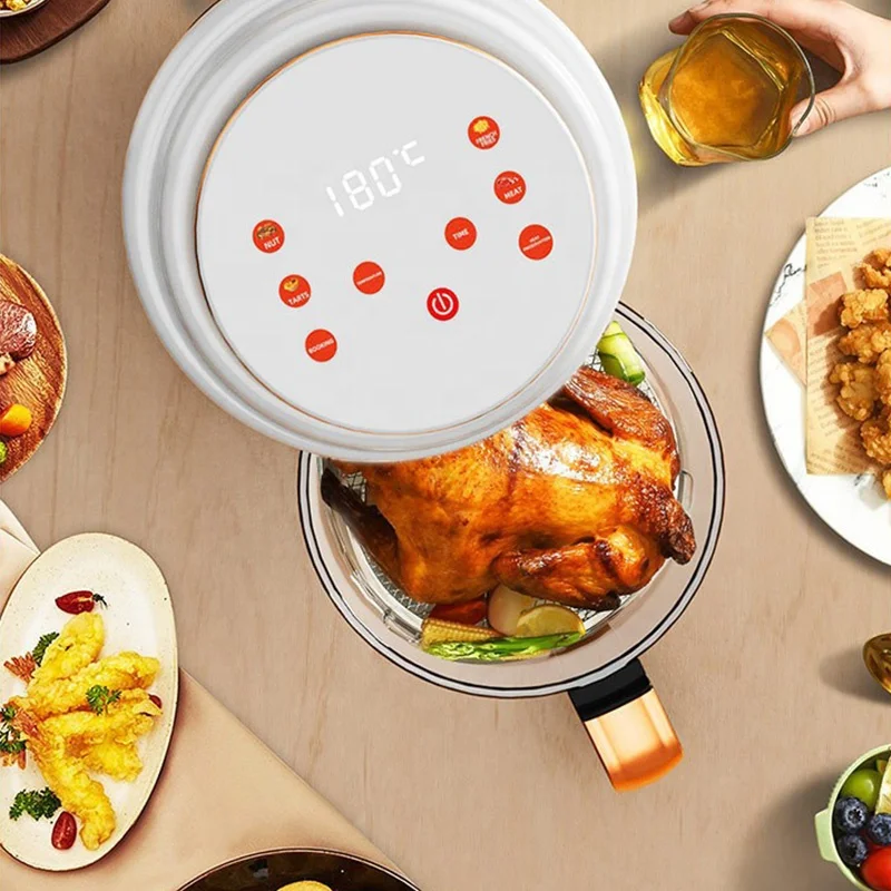 4L New Launch Automatic Multi-function Household Electric French Fryer Smokeless Glass Visual Bowl Air Fryer