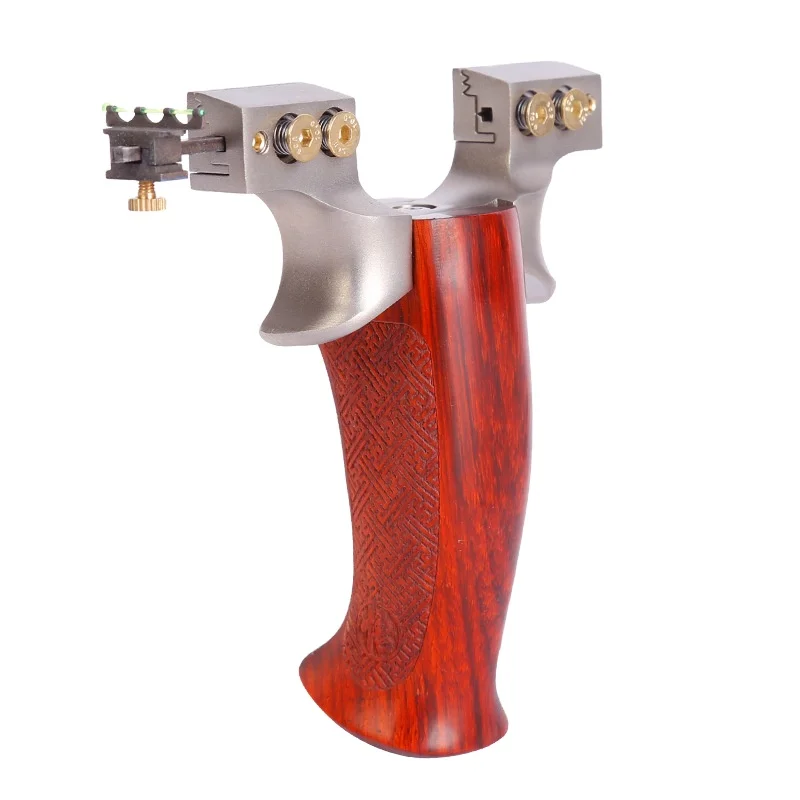 Ejection Slingshot Legend Stainless Steel 304 Ebony Handle Flat Leather Precision Wire Cutting Outdoor Hunting Competitive Bow